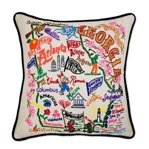 NWT Georgia Catstudio Hand-Embroidered Pillow